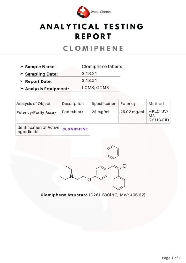 Clomiphene, 1500mg (25mg/capsule)