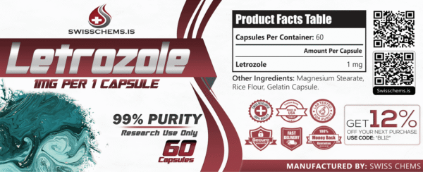 Letrozole (1mg/capsule), 60 Capsules