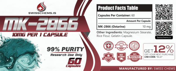 Ostarine (MK-2866), (10mg/capsule), 60 Capsules